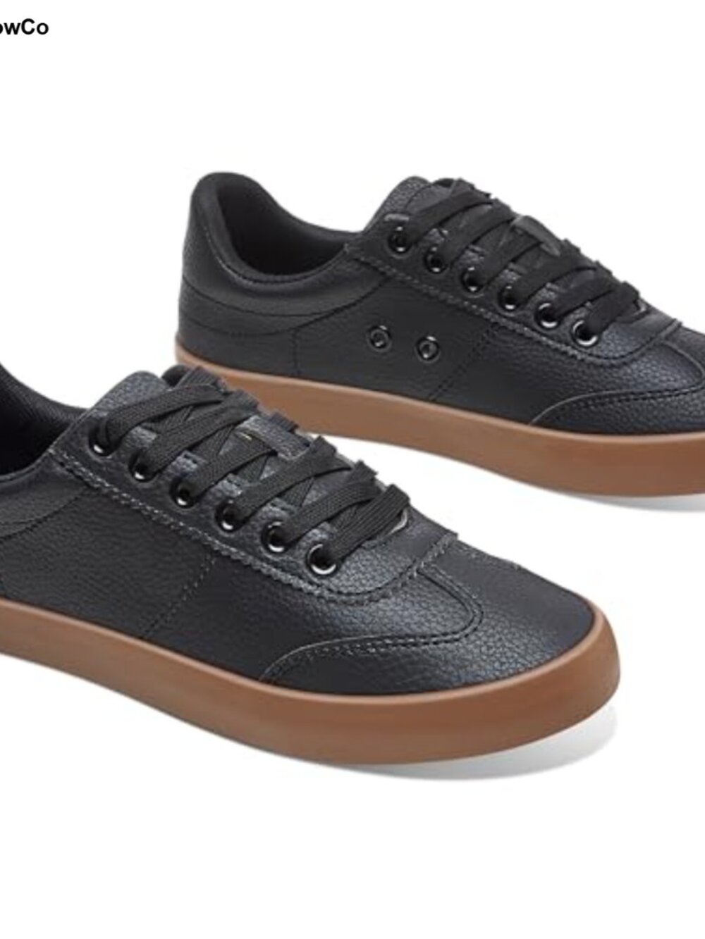 Women's Faux-Leather Vintage Tennis Court Shoes Low Top Sneakers